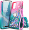 NZND OnePlus Nord N200 5G Case with Tempered Glass Screen Protector (Maximum Coverage), Ring Holder/Wrist Strap, Sparkle Glitter Flowing Liquid Wo...