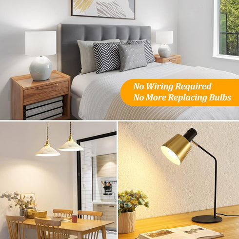 Battery Operated Light Bulb for Lamps, Screw in LED Puck Lights with Remote, Replacement AA Battery Powered Wireless Dimmable Timer Light Bulb wit...