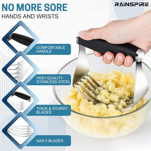 Pastry Cutter For Baking, Heavy Duty Pastry Blender Stainless Steel, Thick Sharp Blades Dough Blender, Dough Cutter Butter Cutter Pastry for Easy ...