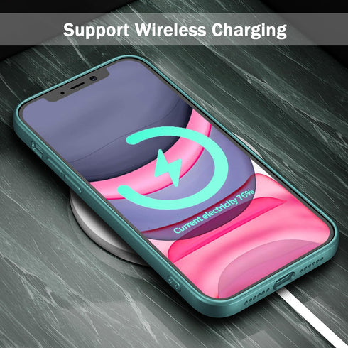 TENOC Phone Case Compatible with iPhone 11, Green Case Anti-Fingerprint Protective Bumper Matte Cover for 6.1 Inch...
