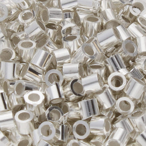 The Beadsmith Tube Crimp Beads, 2 x 2mm, 400 Pieces, Silver Color, Uniform Cylindrical Shape, No Sharp Edges, Designed to Secure The Ends of Jewel...