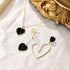 Flyonce Valentines Jewelry Set Mismatched Heart Jewelry Set for Women, Heart Pendant Necklace Asymmetric Earrings Set Valentines Day Gifts for Her...