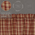 VHC Brands Rustic Thanksgiving Kitchen Beckham Plaid Rod Pocket Cotton Hanging Loops 16x60 Curtain, Valance, Rust Red...