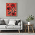 Posterizer 1 pcs-big red flowers with red background-Floral & Botanical Art-Abstract & Modern Art-Decor for Home & Office- UNFRAMED Wall Art...