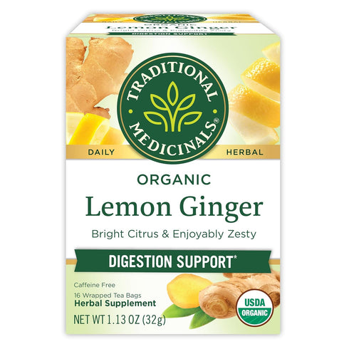 Traditional Medicinals Organic Lemon Ginger Tea, 1.13 Oz, 16 Count...