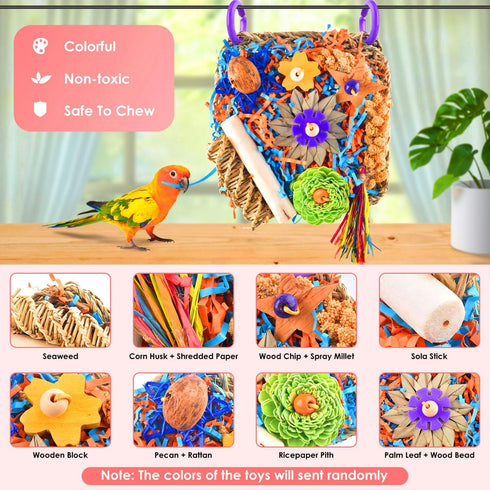 KATUMO Bird Toys, Parakeet Toys Cockatiel Foraging Toys Conure Shredder Toys for Parakeet Cockatiel Conure Lovebird Budgie Bird Cage Toys...