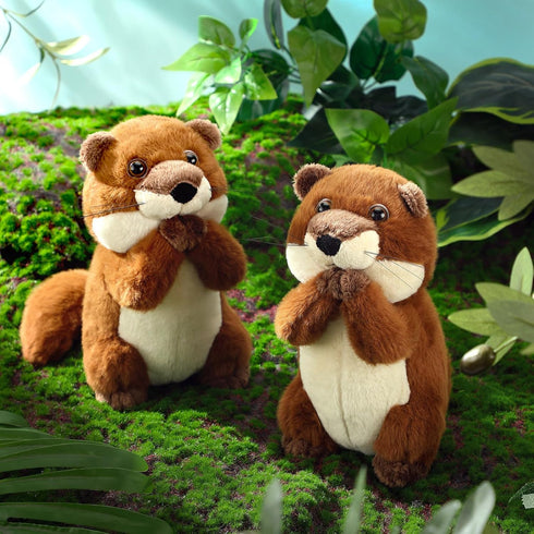 2 Pcs Otter Plush 9.1 x 6.2 x 5.5 Inches Otter Stuffed Animal with Handing Magnetic Suction Stuffed Otter Plush Toy Valentine's Day for Children G...