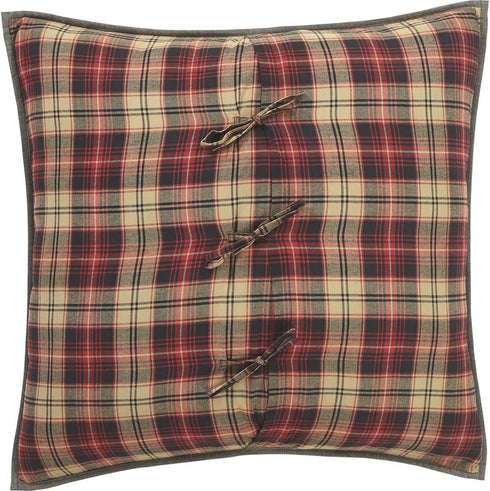 VHC Brands Rustic & Lodge Cumberland Quilted Bedding Accessory, Euro Sham 26x26, Chili Pepper Red...
