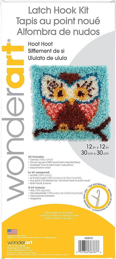 Wonderart Hoot Latch Hook Kit, 12" X 12"...