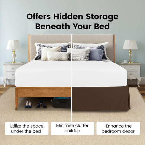 Utopia Bedding Queen Bed Skirt - Soft Quadruple Pleated Ruffle - Easy Fit with 16 Inch Tailored Drop - Hotel Quality, Shrinkage and Fade Resistant...