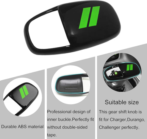 SENSHINE Gear Shift Knob Head Cover for Dodge Charger Challenger Accessories 2015-2023 2024 Durango 2016-2024 ABS Interior Shell Insert Decoration...