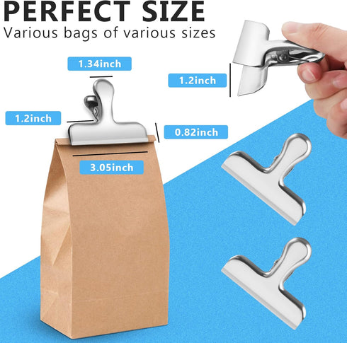Chip Clips, 8 Pack Stainless Steel Chip Clips, Chip Clips Bag Clips Food Clips, Bag Clips for Food, Clips for Food Packages, Chip Bag Clips - Air ...