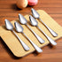 5 PCS Grapefruit Spoons, Stainless Steel Grapefruit Spoon Utensil Set, Serrated Edge & Thick Gauge Handle, Silver Kitchen Tool with Non-stick Plat...