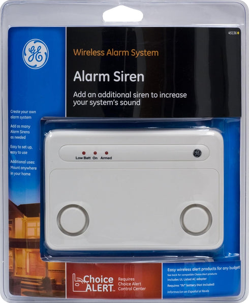 GE Choice Alert Wireless Alarm System Alarm Siren...