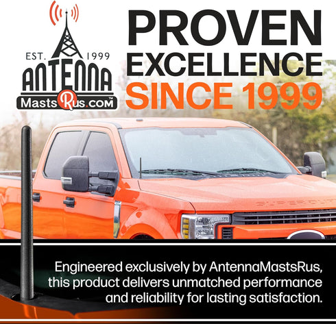 AntennaMastsRus Short Antenna Replacement for Ford F-350 | F450 (2017-2025) USA Stainless Steel Threading, Car Wash Proof, Enhanced Reception 6 3/...