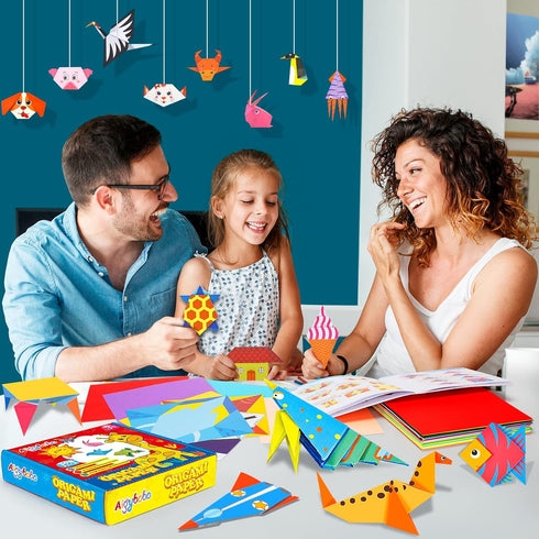 Aigybobo Origami Paper Set, 308PCS Kids Craft Paper Kit with Instructional Book for Girls Age 6,7,8,9,10,11,12, Art Projects Supplies for School C...