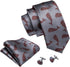 Barry.Wang Fun Animal Ties for Men Designer Handkerchief Cufflink WOVEN Casual Necktie Set Festival...
