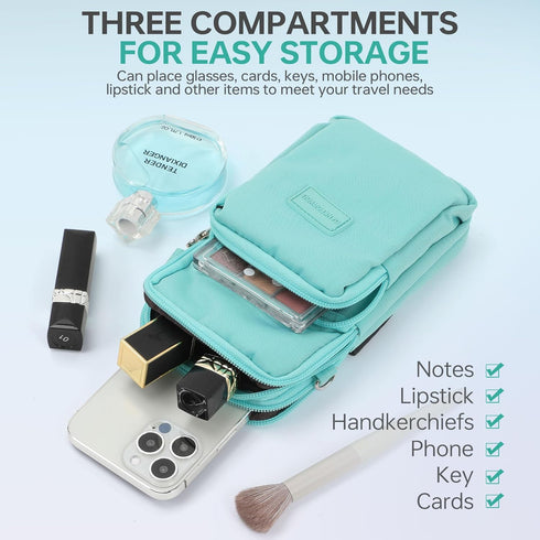 Small Crossbody Cell Phone Bag for Women, Handbags Cell Phone Wallet Travel Purse with Headphone Hole, Compatible for iPhone/Samsung Galaxy...