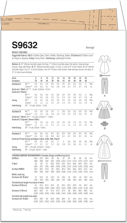 Simplicity Misses' Costumes Sewing Pattern Kit Theresa Laquey, Code S9632, Sizes 6-8-10-12-14, Multicolor...