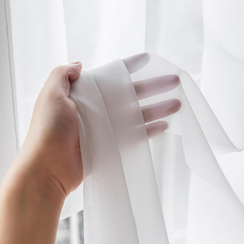 Aquazolax Sheer Curtains for Door Window Set of 2, Lightweight Privacy Window Curtain with Elegant Design for Front Door/Indoor Use with Tiebacks,...