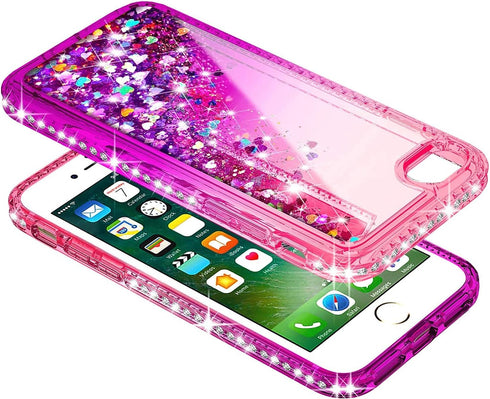 NGB Compatible for iPhone 6 6S 7 8 Case, iPhone SE 3 2022/iPhone SE 2 2020 Case with Tempered Glass Screen Protector, Ring Holder, Girls Women Kid...
