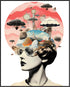 Posterizer 1 pcs-funky surreal collage with a vintage chic woman-Retro Art-Abstract & Modern Art-Gift for Art Lovers- UNFRAMED Wall Art...
