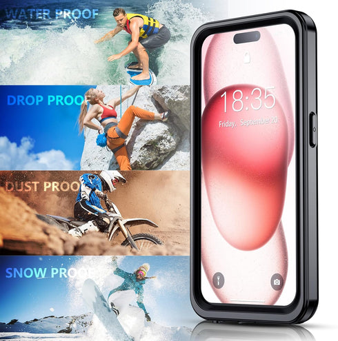 SPIDERCASE for iPhone 15 Case Waterproof,Built-in Screen & Camera Lens Protector, IP68 Underwater, 14FT Military Shockproof, Full Body Protection ...