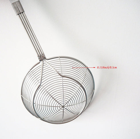 Tenta Kitchen Stainless Steel Wire Strainer, Bamboo Handle (M Size, Over 6 Inch)...