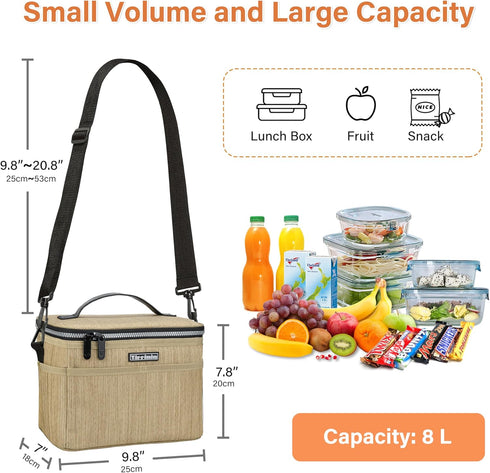 Tirrinia Insulated Lunch Bag for Women Men, Leakproof Lunch Box Containers for Adult, Work, School, Soft Lunchbox for Kids,Boys, Adult Cooler Bag ...