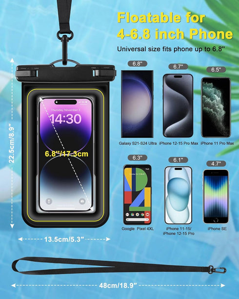 IP68 Waterproof Phone Pouch Floating: 2024 Cruise Ship Essentials Travel Must Haves Dry Bag for Vacation Beach Kayak Boat Accessories, Water proof...
