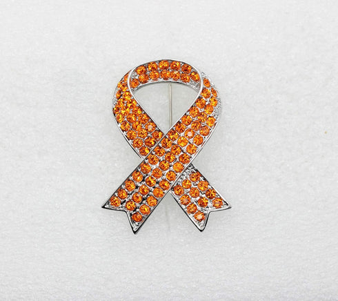 Faship Gorgeous Rhinestone Crystal Awareness Ribbon Brooch Pin...