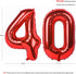 40 In red Number Balloons Helium Foil Mylar Balloon Birthday Party banquet Decoration Digital 40...