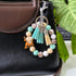 Silicone Beaded Keychain Wristlet Bracelet,Key Wrist Jesus Cross Keychains for Women Girls...