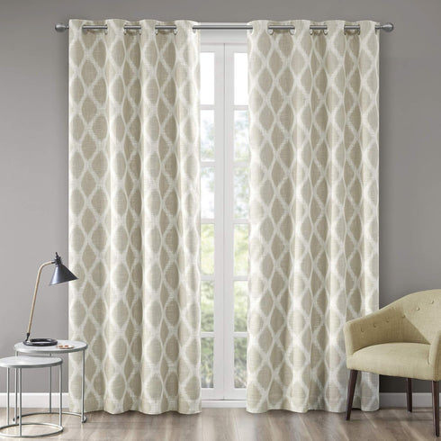 Sun Smart Blakesly Blackout Curtains Patio Window, Ikat Print, Grommet Top Living Room Decor, Living Room Decor, Thermal Insulated Light Blocking ...