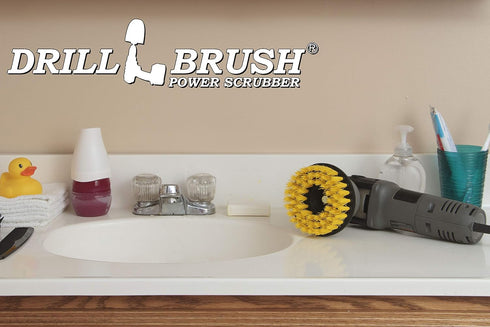 Cleaning Supplies - Threaded 5-inch Commercial Cleaning - Scrub Brush - fits Electric, Pneumatic DA Rotary Polishers - Bathroom Rugs - Carpet Clea...