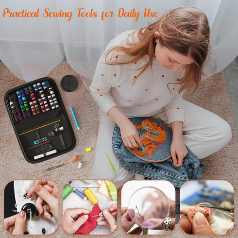Coquimbo Sewing Kit for Traveler, Adults, Beginner, Emergency, DIY Sewing Supplies Organizer Filled with Scissors, Thimble, Thread, Sewing Needles...
