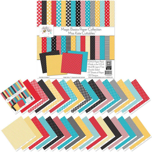 Pattern Paper Pack - Magic Basics - For Disney - 17 Double-Sided 12"x12" Collection Includes 34 Patterns - Scrapbooking Card Making Crafting - by ...