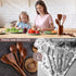 Wooden Spoons for Cooking, 6 Pcs Wooden Utensils for Cooking, Natural Teak Wood Non-Stick Cooking Spoons, Wood Utensils Set for Kitchen...
