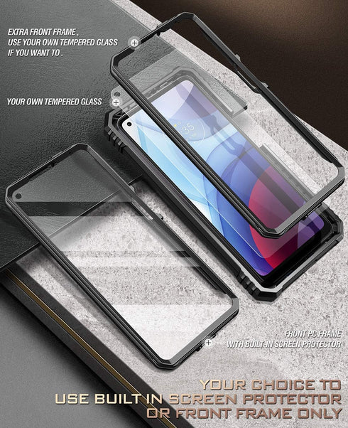 Poetic Revolution Series Case for Moto G Power (2021), Full-Body Rugged Dual-Layer Shockproof Protective Cover with Kickstand and Built-in-Screen ...