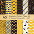 Whaline Graduation Pattern Paper 60 Sheet A5 Size Black Gold Graduation Diploma Cap Pattern Paper Double-Sided Congrats Grad Decorative Origami Pa...