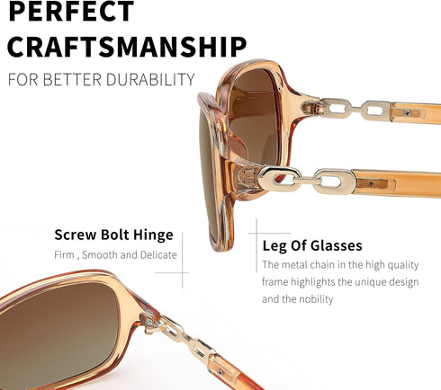 FEISEDY Vintage Square Polarized Sunglasses for Women UV400 Travel Driving Fashion Arcuate Sunglasses B2526...