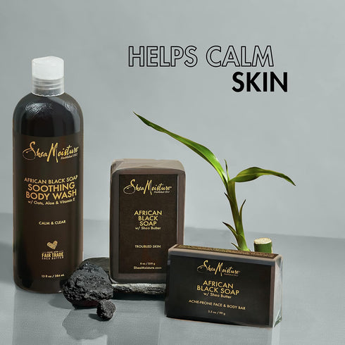 SheaMoisture Soothing Body Wash for Acne Treatment African Black Soap Paraben Free Body Wash ,13 Fl Oz (Pack of 1)...