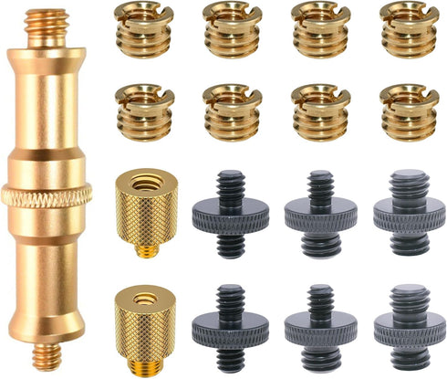 17PCS Camera Screw Adapter Set 1/4 Inch and 3/8 Inch Thread Screws Tripod Converter Mount for DSLR/Monopod/Light/Microphone/Action Camera...