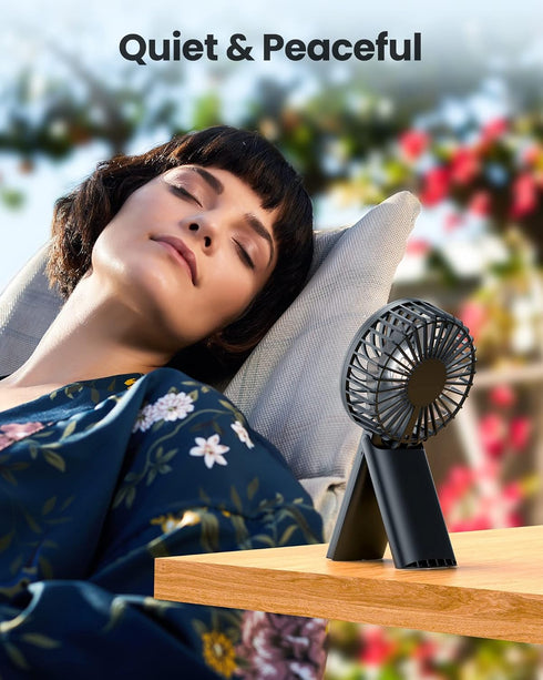 Mini Handheld Portable Foldable Small Fan USB Rechargeable Personal Fan Neckable Desktop 4-speed 3-in-1 Mute Handheld Small Fan 6-15 Hours Continu...