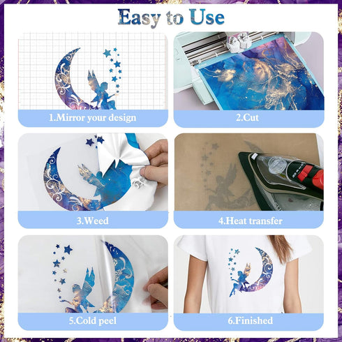 MJartoria Marble Pattern Tie Dye HTV Heat Transfer Vinyl Bundle 10 Sheets, 12'' x10'' PU Watercolor Ink Pattern Iron on Vinyl for T-Shirts Clothes...