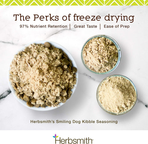 Herbsmith Kibble Seasoning – Freeze Dried Salmon – DIY Raw Coated Kibble Mixer - Dog Food Topper for Picky Eaters, 6.2 oz...