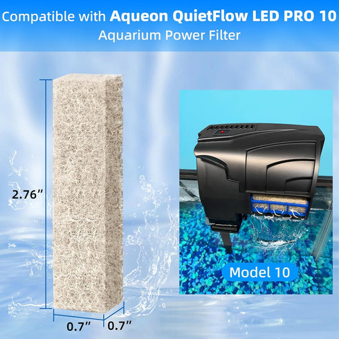 AQUANEAT 6-Pack Replacement Ammonia Reducer Pads Compatible with Aqueon QuietFlow 10 LED PRO Aquarium Power Filter...