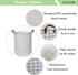 CLOCOR Collapsible Round Laundry Hamper/Large Storage Basket/Toys Bin/Boys and Girls Hamper/Room Decor (White check)...