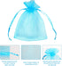 Boshen 100/200PCS Organza Gift Candy Sheer Bags Mesh Jewelry Pouches Drawstring Bulk for Wedding Party Favors Christmas (3" X 4"(100PCS), Teal Blu...