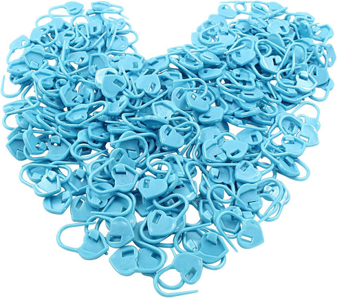 Litoexpe 200 Pcs Knitting Marker Blue, Heart Design Needle Clip Crochet Locking Stitch Markers for Art DIY Craft Project Crochet Work......